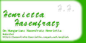 henrietta hasenfratz business card